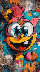 graffiti with cartoon character on wall