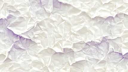 Close-up of a crumpled white paper with subtle lilac highlights.