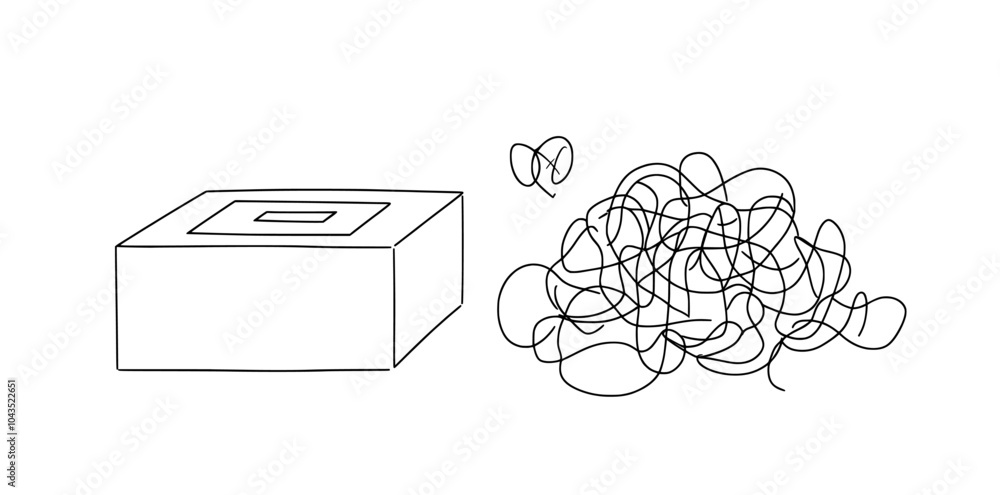 Aufkleber the continuous line is a metaphor for chaos and order, a minimalist single line modern illustration 