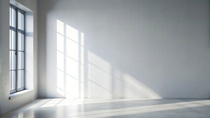 Fototapeta premium abstract background with gray window shadow and light blur overlay effect on white wall