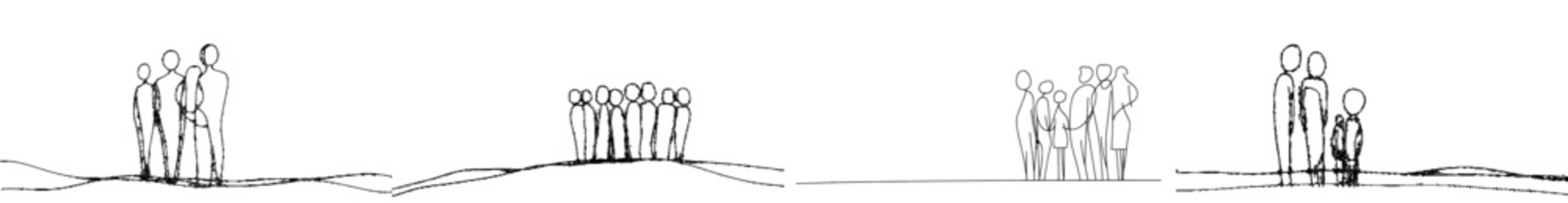 Fototapeta premium Friends hugging continuously in a line drawing