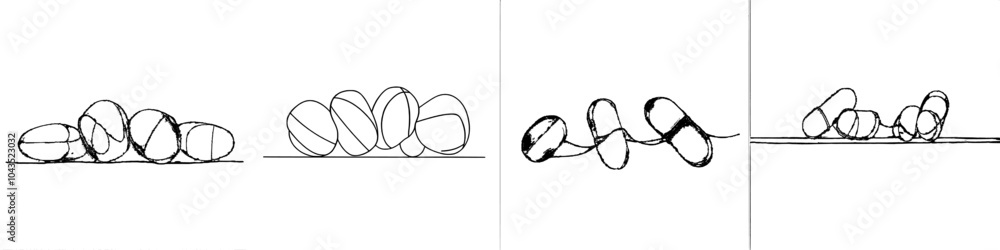 Poster the design of medicine is a continuous line drawn to a minimal scale