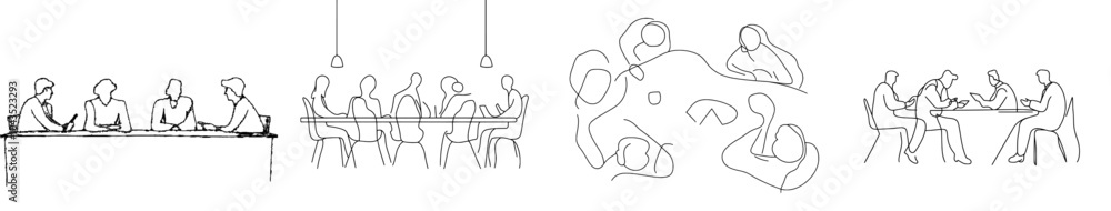 Poster modern illustration of a young architect and construction builder discussing blueprint building desi
