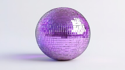 Disco purple ball on white background	
