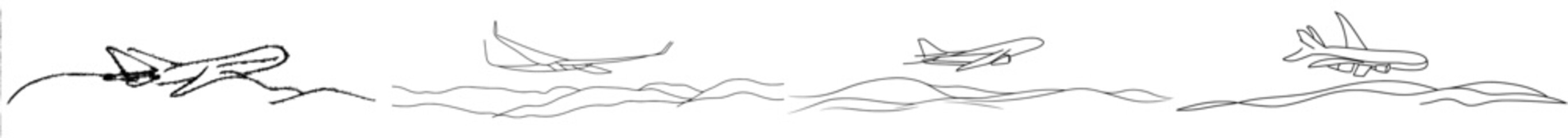 Obraz premium Typical illustration for transportation: a commercial airliner in the takeoff phase. During takeoff, the aircraft leaves the ground and becomes airborne.