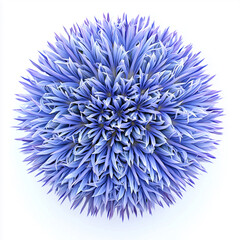 Top View of a Globe Thistle Flower in Vibrant Blue