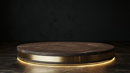Obraz premium Luxury 3D Circular Brown Podium