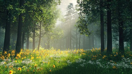 Fototapeta premium Spring Forest Meadow Design