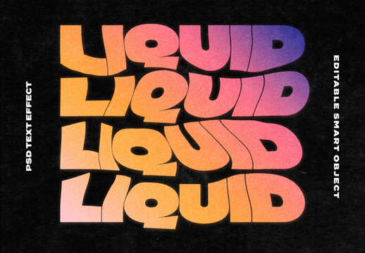 Stacked Gradient Liquid Text Effect