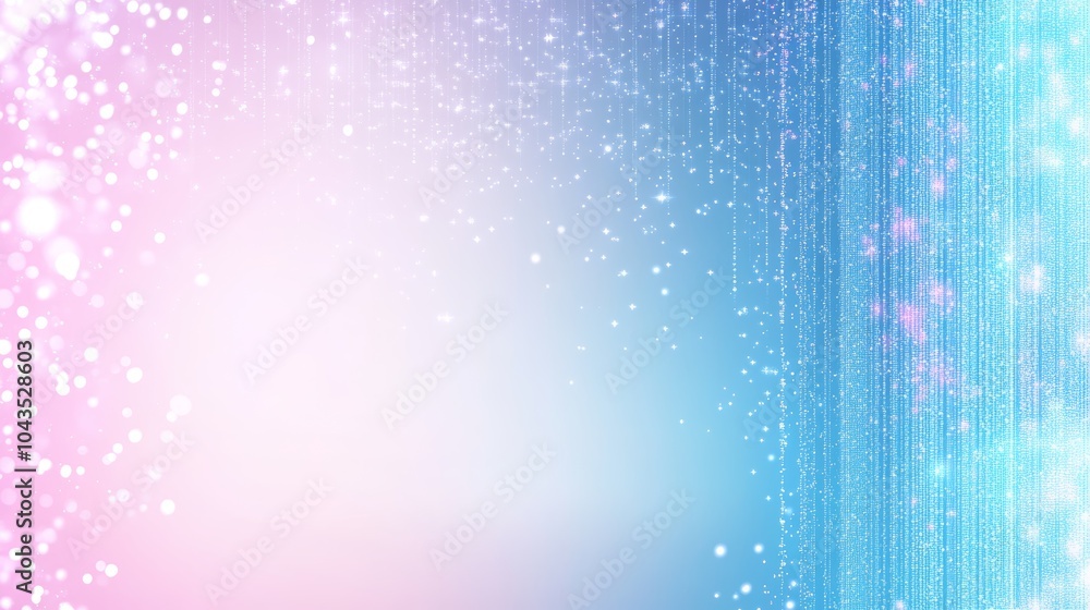 Poster a soft gradient background with sparkling elements, creating a dreamy atmosphere in shades of blue a