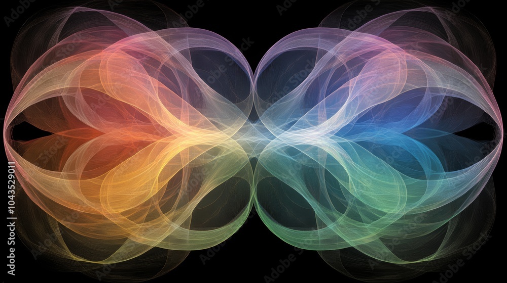 Poster a vibrant, abstract design featuring swirling patterns in colors, creating a captivating visual effe
