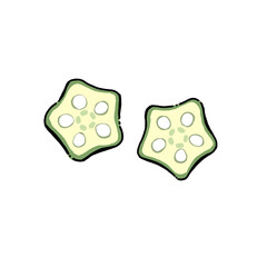 カットされたオクラ