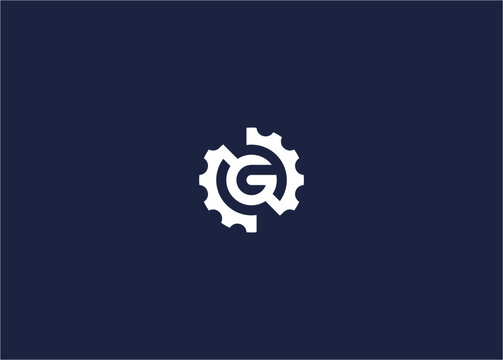letter ng with gear logo icon design vector design template inspiration