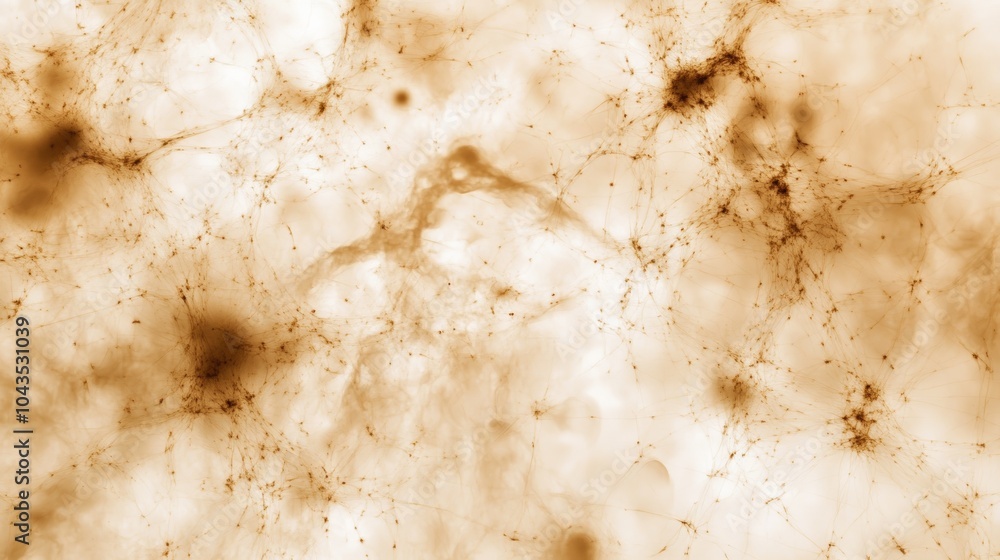 Poster a textured, abstract brown background resembling cosmic clouds or nebulae with swirling patterns and