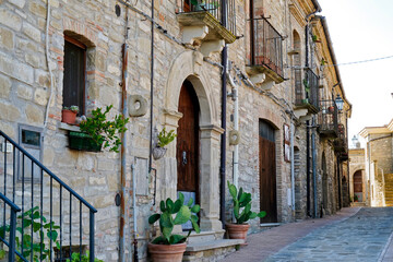 Fototapeta premium Guardia Perticara, perfectly preserved medieval village, Potenza, Basilicata, Italy