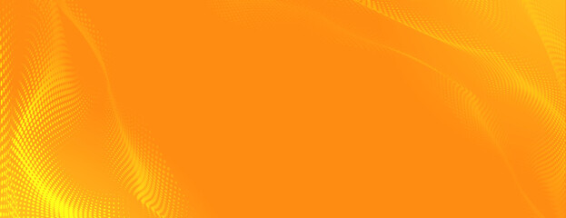 Vibrant orange background with a smooth texture. The background features subtle yellow wave patterns, enhancing the orange color. Vector. Shiny gradient wave background. Orange background vector.