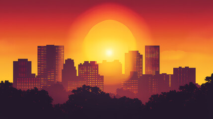 Naklejka premium city skyline