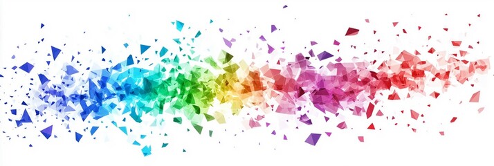 Obraz premium Abstract vector polygonal,colorful triangular shapes and splashes on white background,web banner.