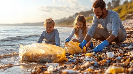 Family beach cleanup: promoting environmental awareness and ocean conservation