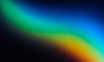 Green orange blue grainy background, dark abstract noise texture poster, banner header cover backdrop design, smooth vibrant colors noisy gradient cover.