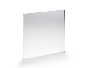 frosted acrylic block on white background