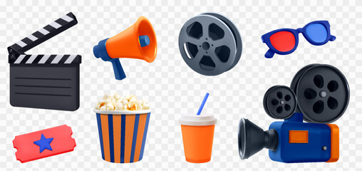 Cinema elements in realistic style