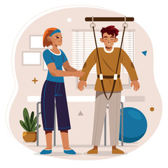 Hand drawn flat physiotherapy background