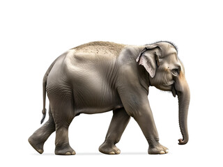 Obraz premium Side view of walking Asian Elephant isolated on white background.