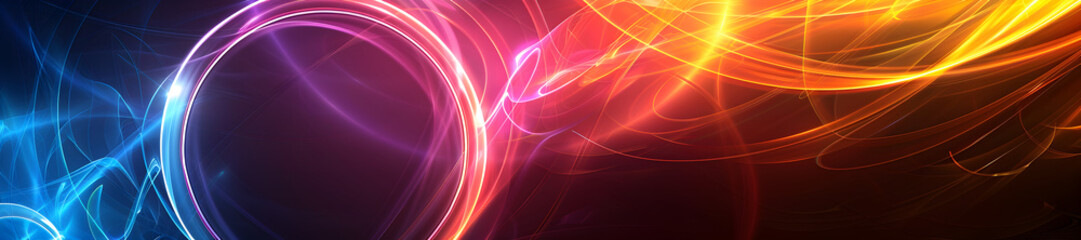 Fototapeta premium Abstract Neon Lights Colorful Swirls Energy Flow Vibrant Background Dynamic Light Design.