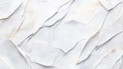Fototapeta premium A textured, white surface featuring layered, crumpled patterns resembling natural stone or paper.
