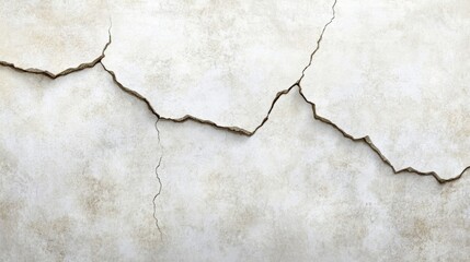 A close-up view of a cracked, weathered wall surface, showcasing a textured and imperfect finish commonly found in aging structures.