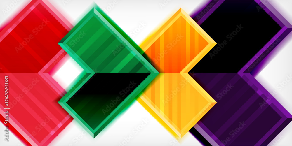 Poster Arrow symbols created with 3d effects and line texture geometric abstract background
