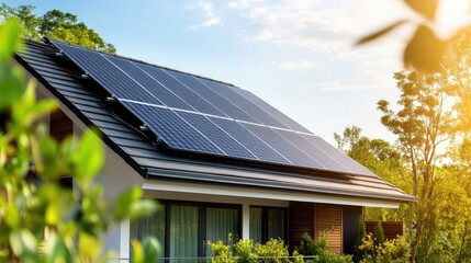 Engineers Installing Sleek Solar Panels on Roof