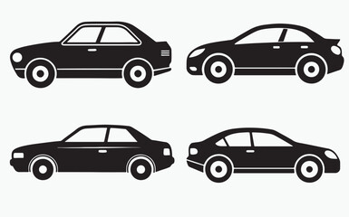 Fototapeta premium Car silhouette set