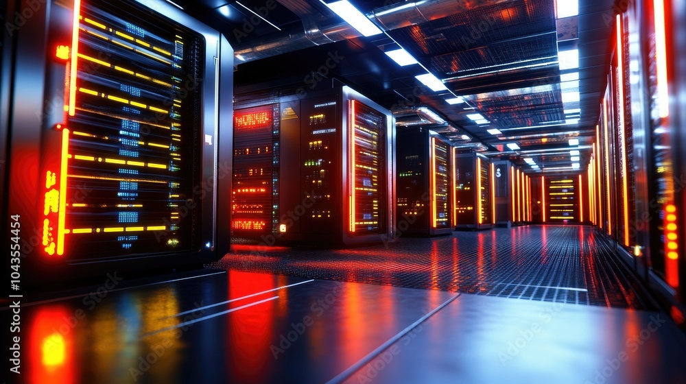 Poster High-Tech Data Center with Seamless Environment