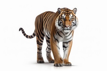 Obraz premium beautiful standing Tiger on white background 