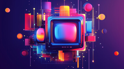 World Television Day. November 21. Holiday illustration.