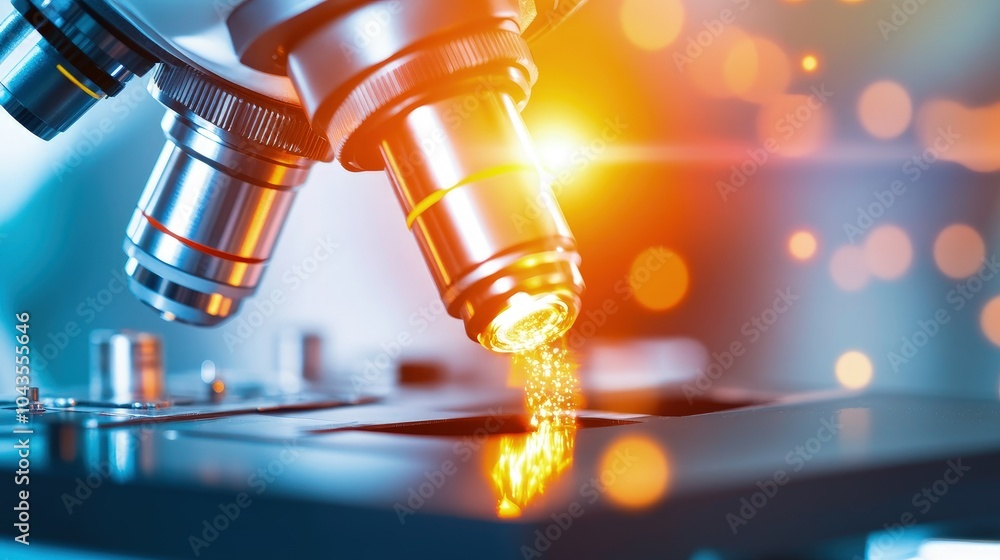 Poster Modern Scientist Analyzing Samples in Laboratory Setting
