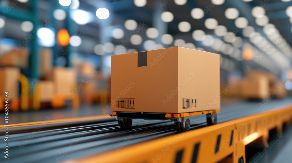 Poster ai logistics hub, automated sorting machines, intelligent systems, enhancing efficiency and accuracy