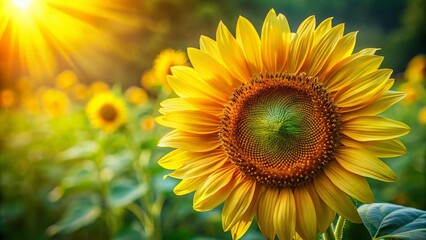 Obraz premium Close-Up of a Vibrant Yellow Sunflower in Natural Light - Product Photography