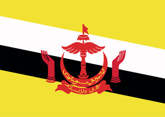Brunei map flag vector