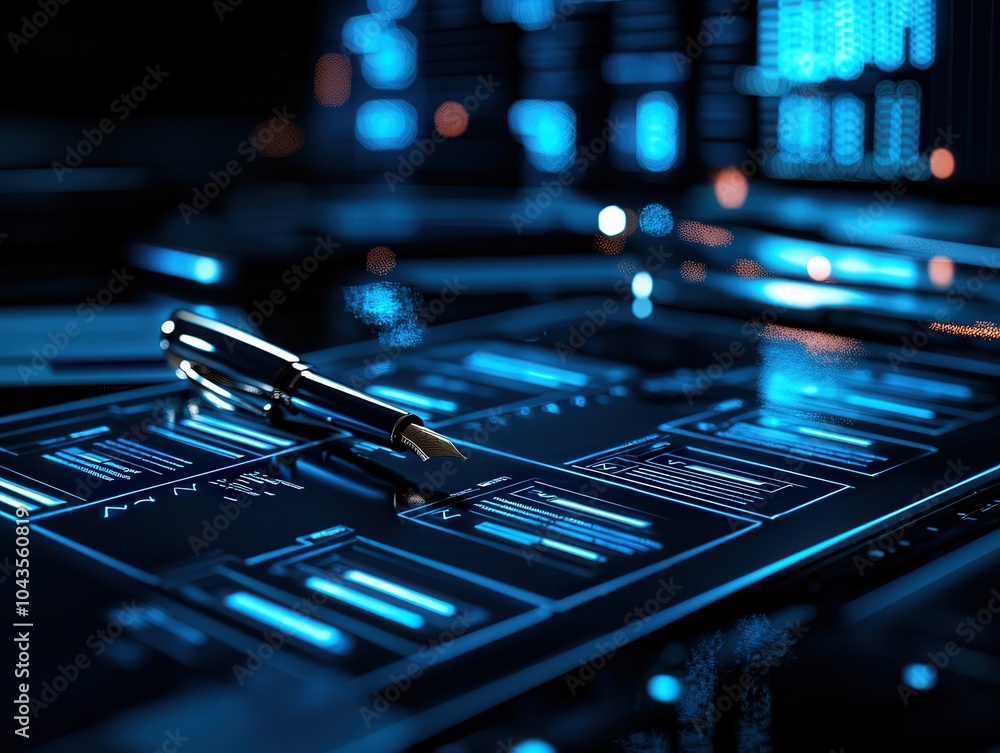 Aufkleber exploring the intersection of technology and business through innovative digital interfaces
