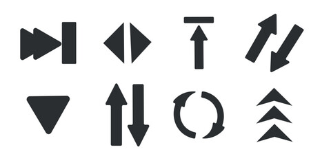 Set of arrow for navigation. Collection for web design, print. Vector illustration