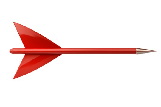 Dynamic Red Arrow on Transparent Background