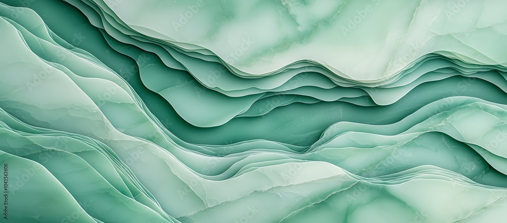 Poster abstract green marble texture with flowing lines and layers. ideal for backgrounds, design projects,