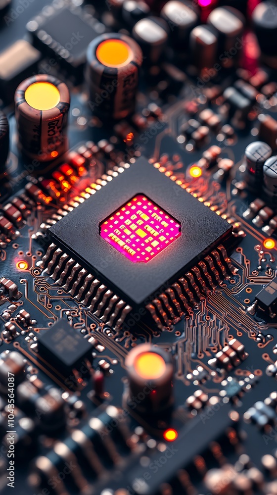 Poster close-up of intertwined circuit board components
