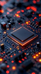 Fototapeta premium Close-Up of Intertwined Circuit Board Details