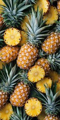 Fototapeta premium Exotic Pineapple Fruit. Fresh and Juicy Tropical Pineapple on White Background