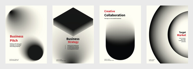 Creative design business marketing poster template vector set. Abstract black and white gradient poster with Business marketing concept. Business modern black and white gradient template poster set