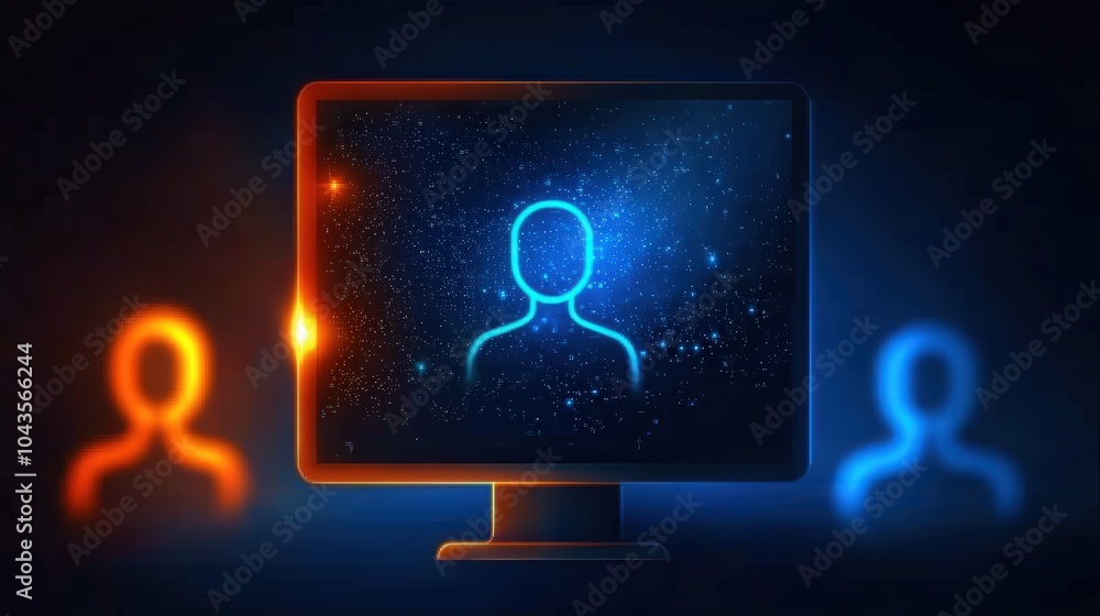 Aufkleber exploring the digital persona the intersection of technology and human connection in a virtual space